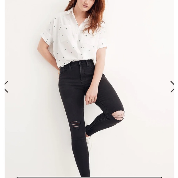 Madewell 9" Mid-Rise Skinny Jeans in Black Sea - Picture 1 of 9